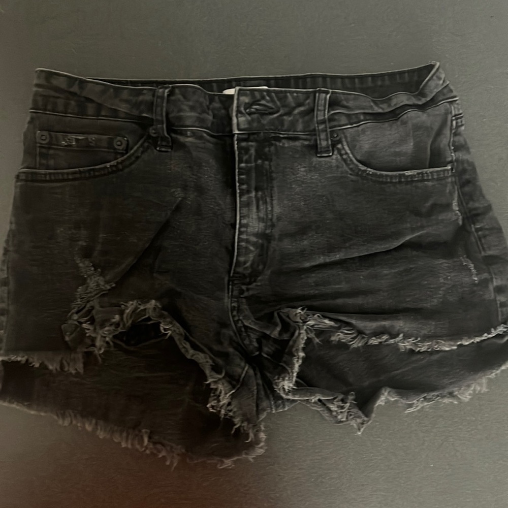 Black jean shorts